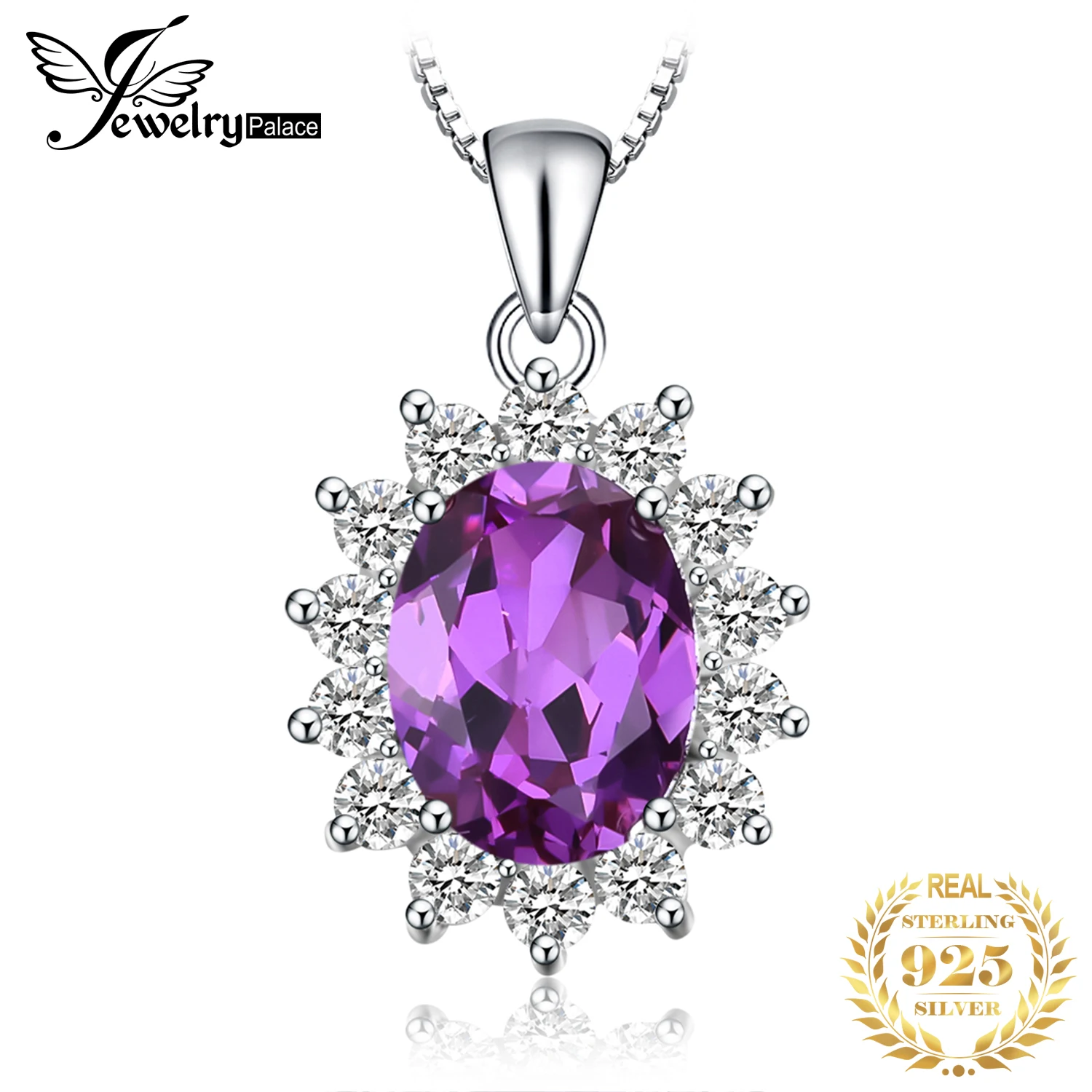 Jewelrypalace Created Alexandrite Sapphire Natural Amethyst Garnet Blue Topaz 925 Sterling Silver Pendant Necklace No Chain