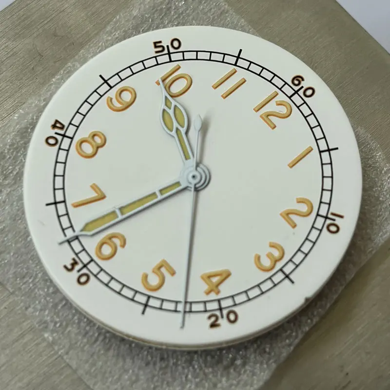 Watch Parts Vintage Style 28.5mm White Sterile Dial Super Green Luminous Date Window Suitable For NH35/36 Automatic Movement