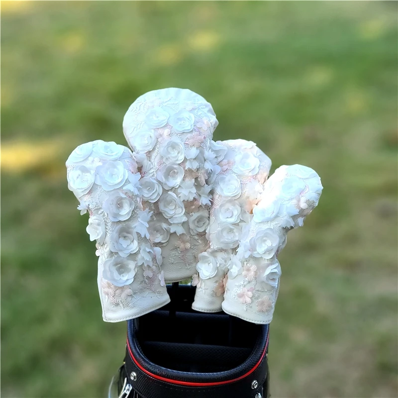 Golf club headcover Diver Wood UT Golf Putter Headcover Lace Flower Golf Wood Headcover Set