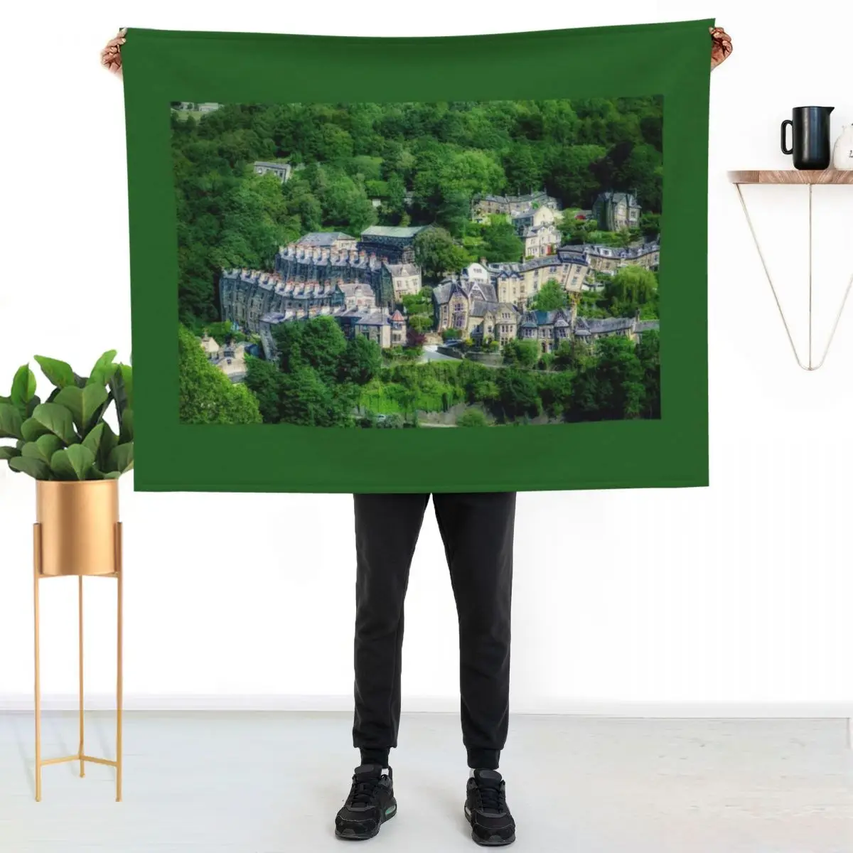Hebden Bridge Through Beer Goggles Throw Blanket Luxury St Bed warm for winter Hairy Softest Blankets