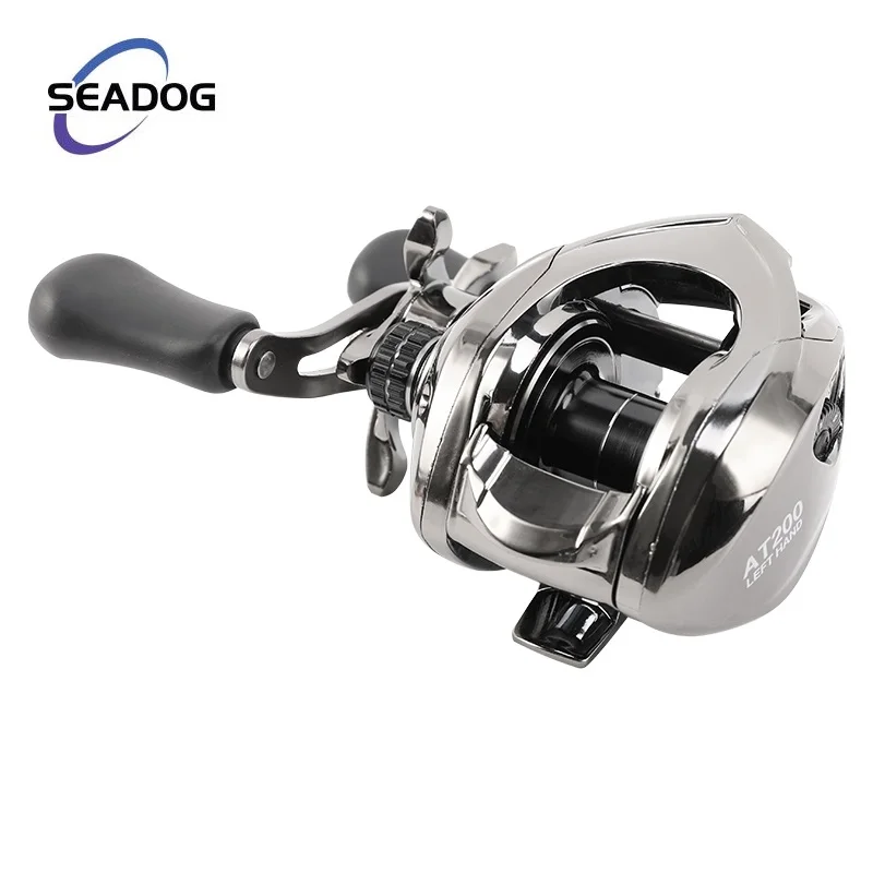 FISHIX Strong Metal Fishing Reels Silver Color 7.2:1 Gear Ratio Baitcasting Reels Balance Rocker Smooth Operation Rubber Grip