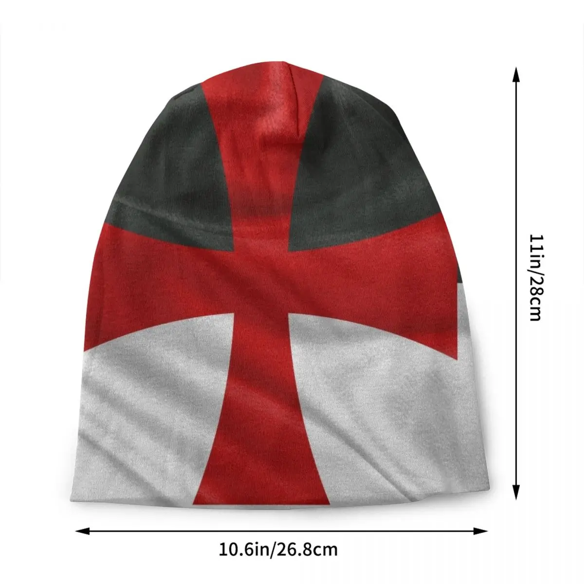 Flag Of Knights Templar Skullies Beanies Caps Unisex Winter Warm Knit Hat Medieval Crusades Cross Bonnet Hats Outdoor Ski Cap