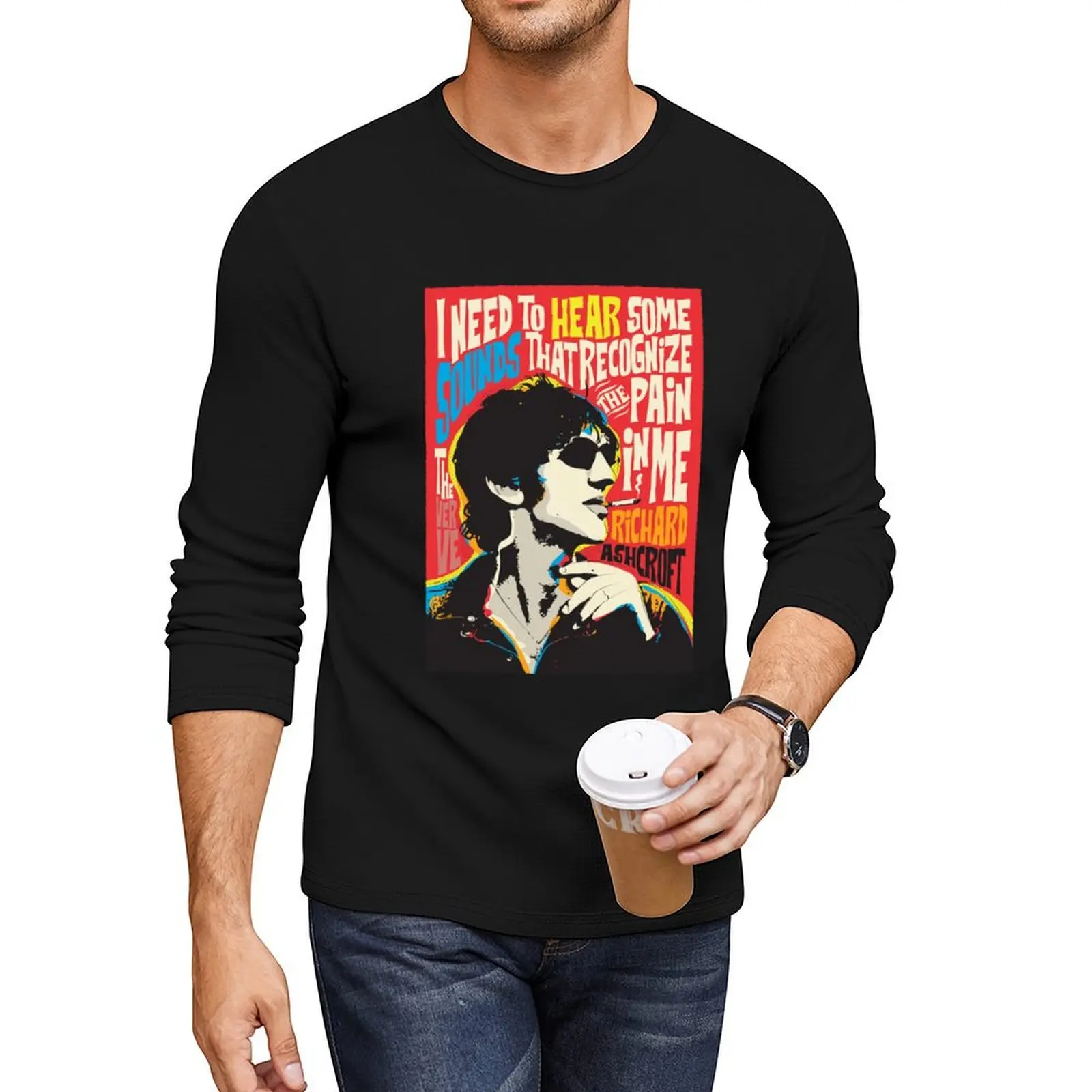 Richard Ashcroft Pop Quote Long T-Shirt hippie clothes oversized t shirt men