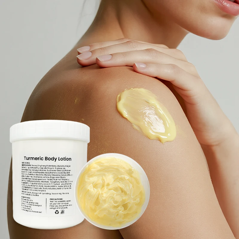 1000g Large Tin Natural Turmeric Body Lotion Skin Brightening Cream for Face & Body - Spot Reducing Turmeric Body Cream