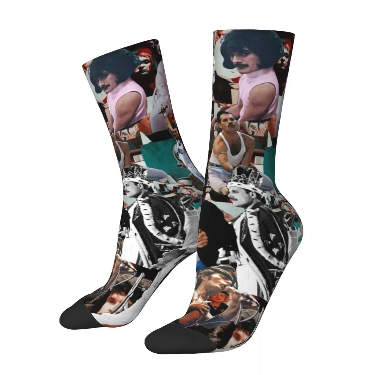 Freddie Mercury Music Band Socks Men's Women's Polyester Casual Socks Hip Hop Spring Summer Autumn Winter Middle Tube Socks Gift