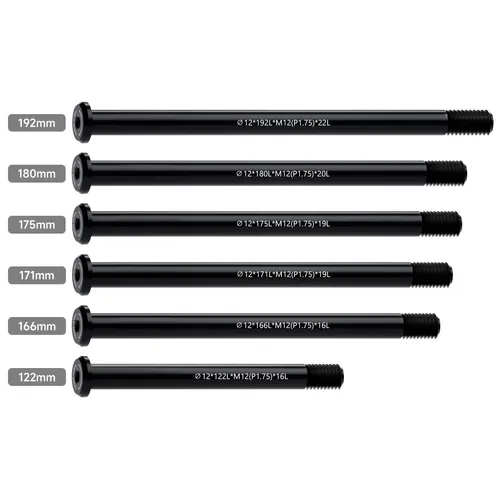 Imagen 2 del producto Swift MTB bicicleta de carretera eje pasante horquilla delantera brochetas M12x1,75 12x166/175/192 buje trasero bicicleta brocheta de liberación rápida bicicleta de carga
