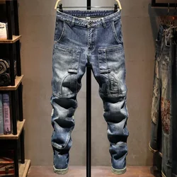 2024 Spring and Autumn New Fashion Trend Retro Straight Leg Jeans Men's Casual Relaxed Comfortable Breathable Trousers 28-36