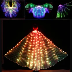 LED Wings for Belly Dance, Colorful Butterfly Wings, Smart Remote Control for Adult Performance, Fluorescent Costumes, Shows