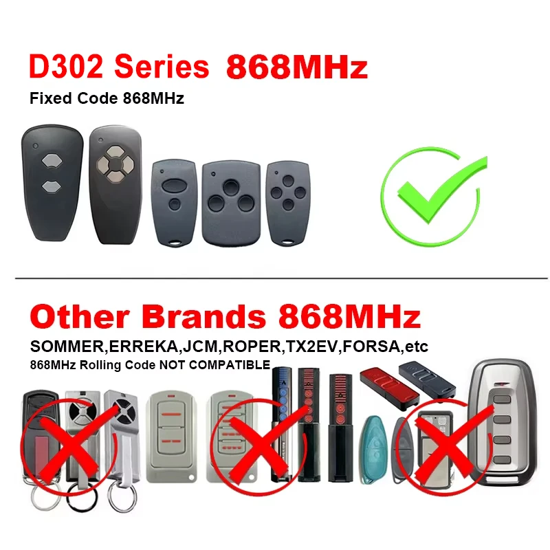 Clone Garage Door Remote 868 MHz / 433MHz For Digital D302 D304 D313 433 D323 D382 D384 131 868 Command 211 212 214 221