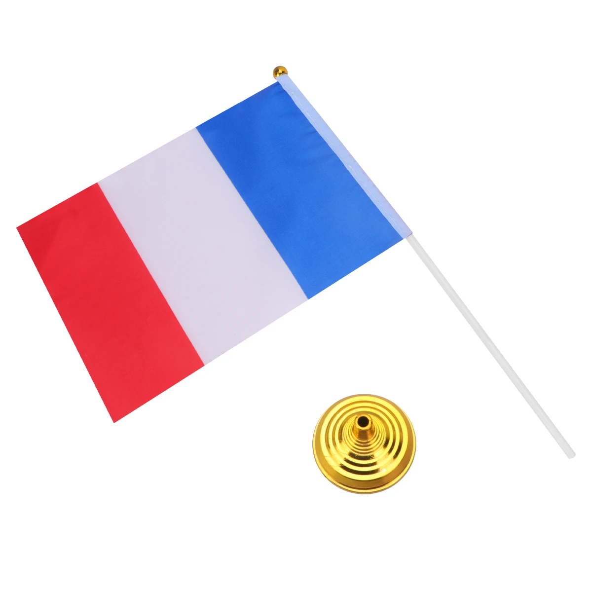 

12 Pcs Flag Seat Small Mini Desktop Decor France Polyester Desktop Flag With Base Base Lightweight Banner Storage Item