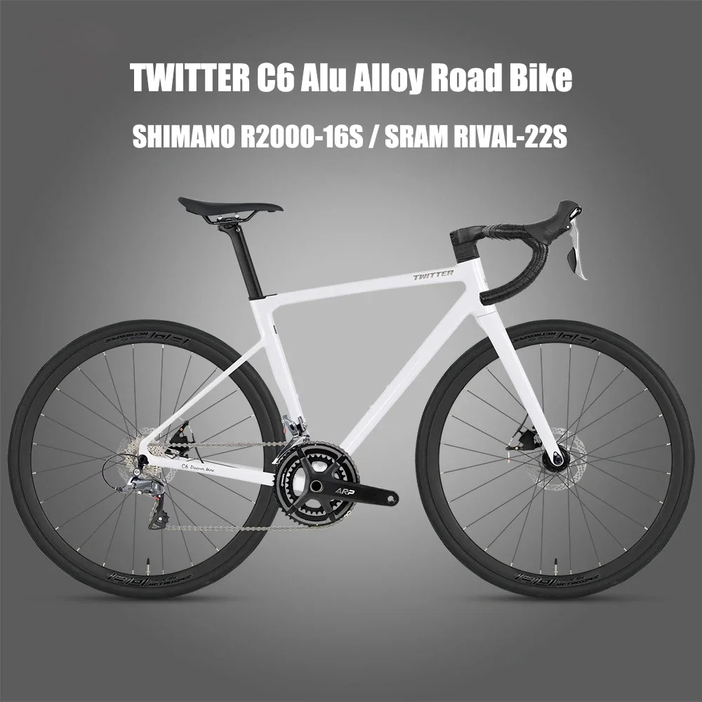

Cheap TwitterC6 Aluminum Road Bikes 700X28C RIVAL-22S Road Racing Bicycle Hydraulic Brake Gravel Bike With Inner Cables For Sale