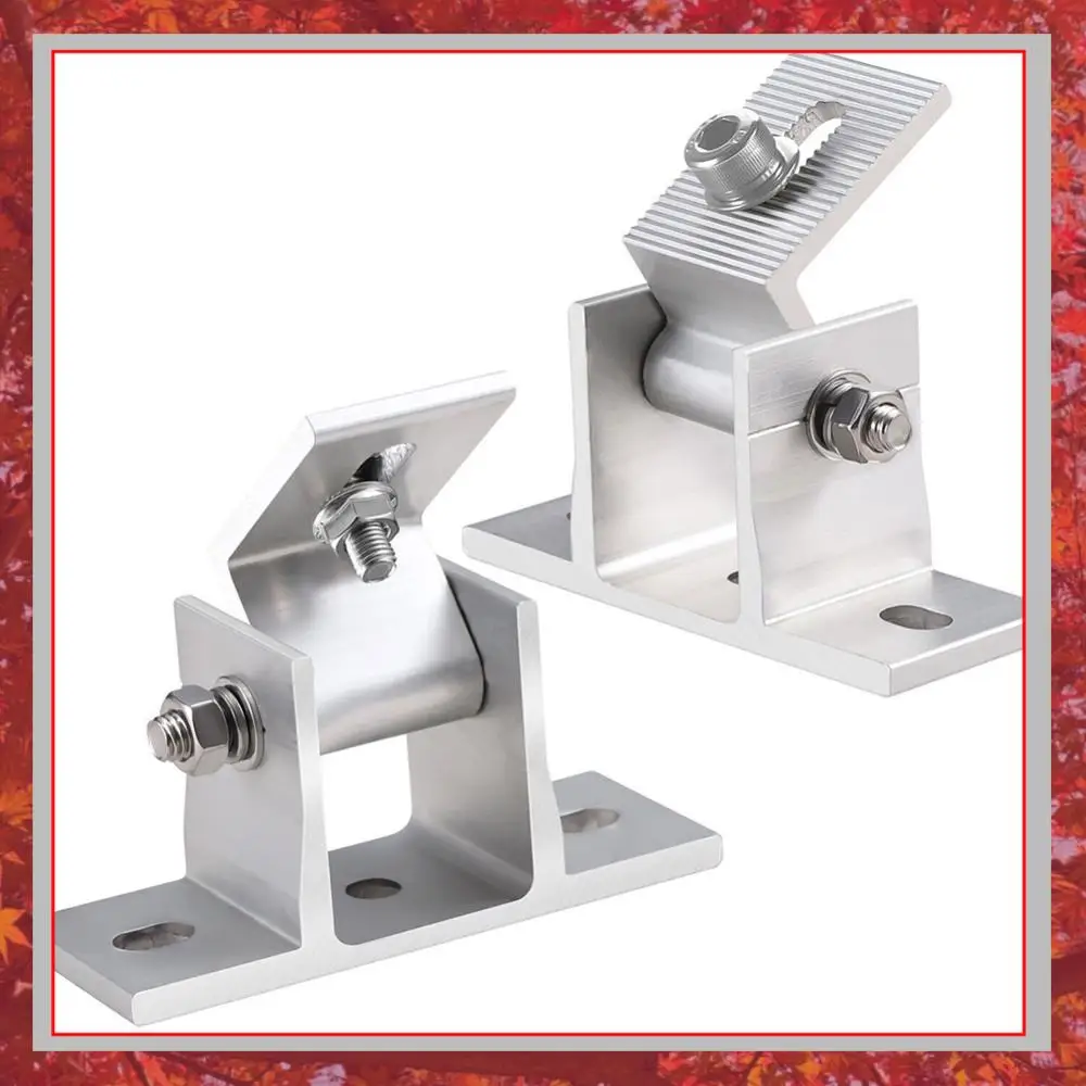 2 Pcs Aluminum Solar Panel Brackets with Tilt Legs 15-30 Degree Angle Lightweight Mount Bracket Solar Panel Tilt Mount Brackets
