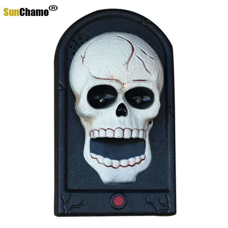 New Halloween Horror Modeling Ghost Eye Doorbell Luminous Ghost House Secret Room Trickery Scary Toy Pendant