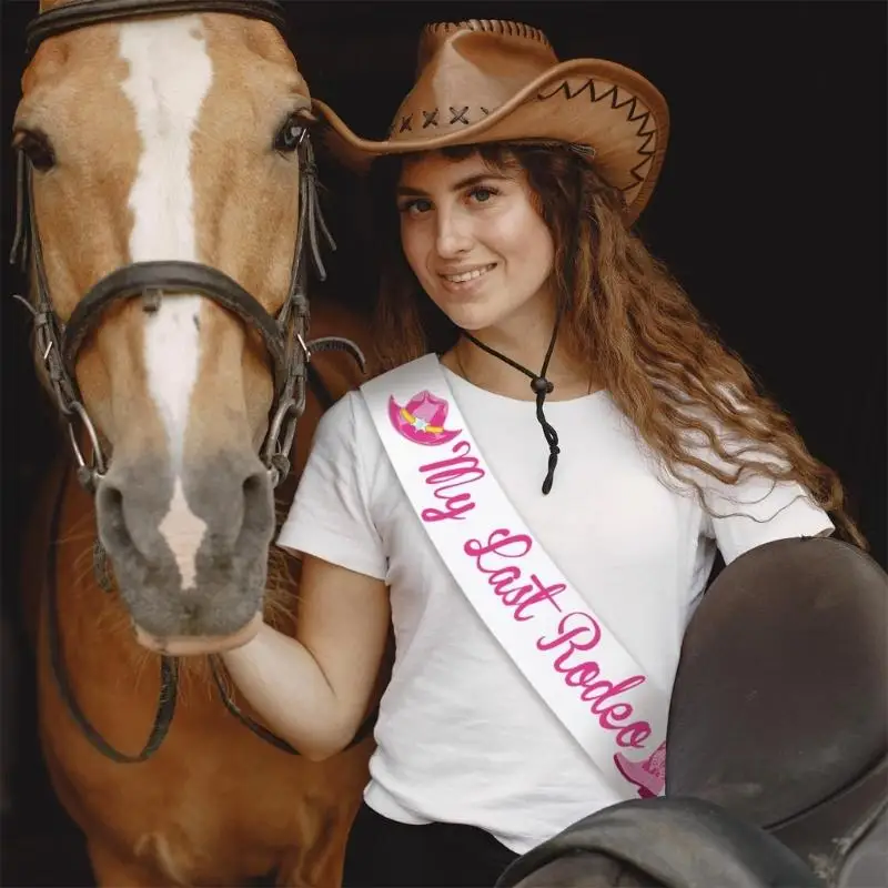 652f einstellbare Länge Mein letzter Rodeos -Schärpe für Bachelorette -Partys und Rodeos -Ereignis setzte Sash mit farbenfrohen