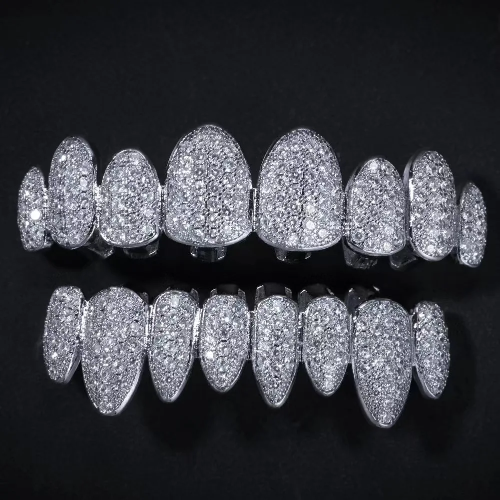 

Super High-End Gold Anti-Allergy Cubic Zirconia Braces - Dental Accessories For Rappers, Cosplayers And Politicians