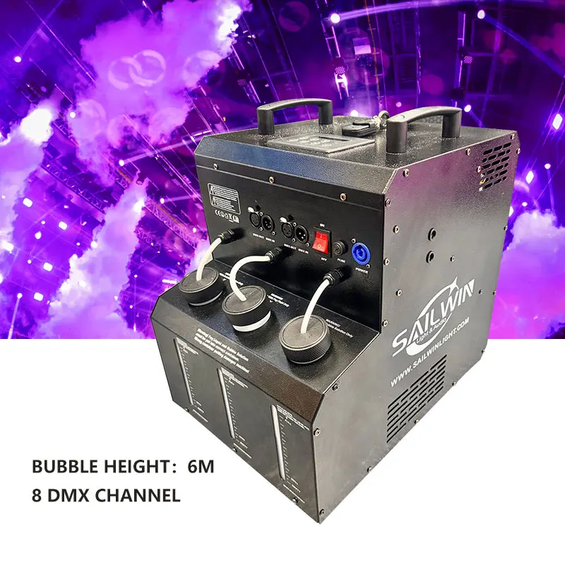 Дымовая машина Sailwin DJ Light 2000W RGB LED с эффектом пузырьков, DMX512, для сценических спецэффектов, с пультом дистанционного управления