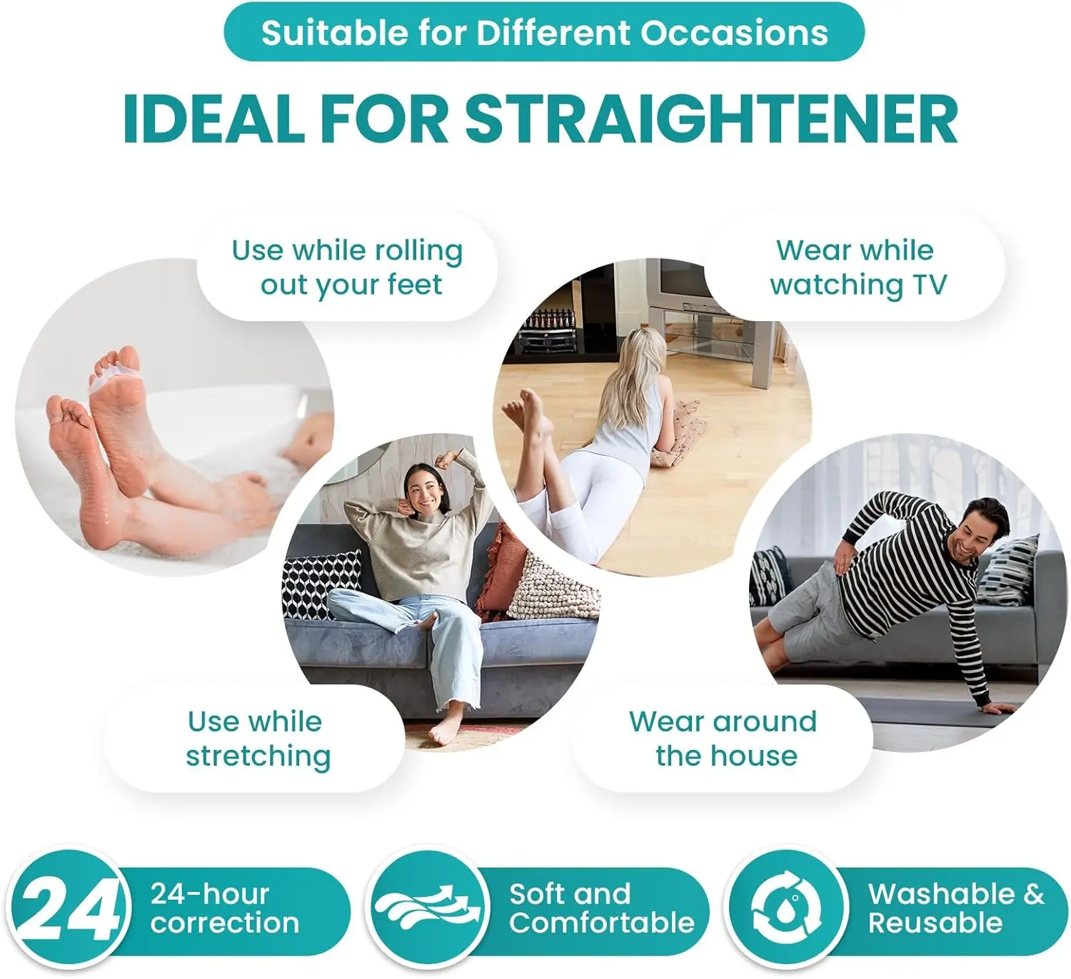 

2 шт./пара силиконовых разделителей для пальцев ног, корректоры для вальгусной деформации и косолапости, мягкий гелевый материал для разделения пальцев, инструмент для ухода за ногами