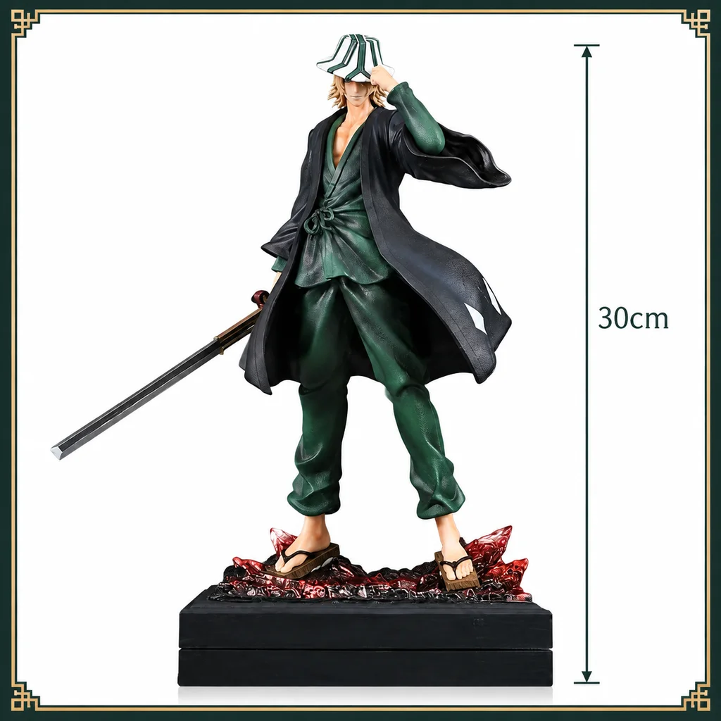 30cm Anime Bleach Kisuke Urahara Figure Urahara Shop Captain Gk Statue Model Desktop & Case Decoration Collectible Figurine