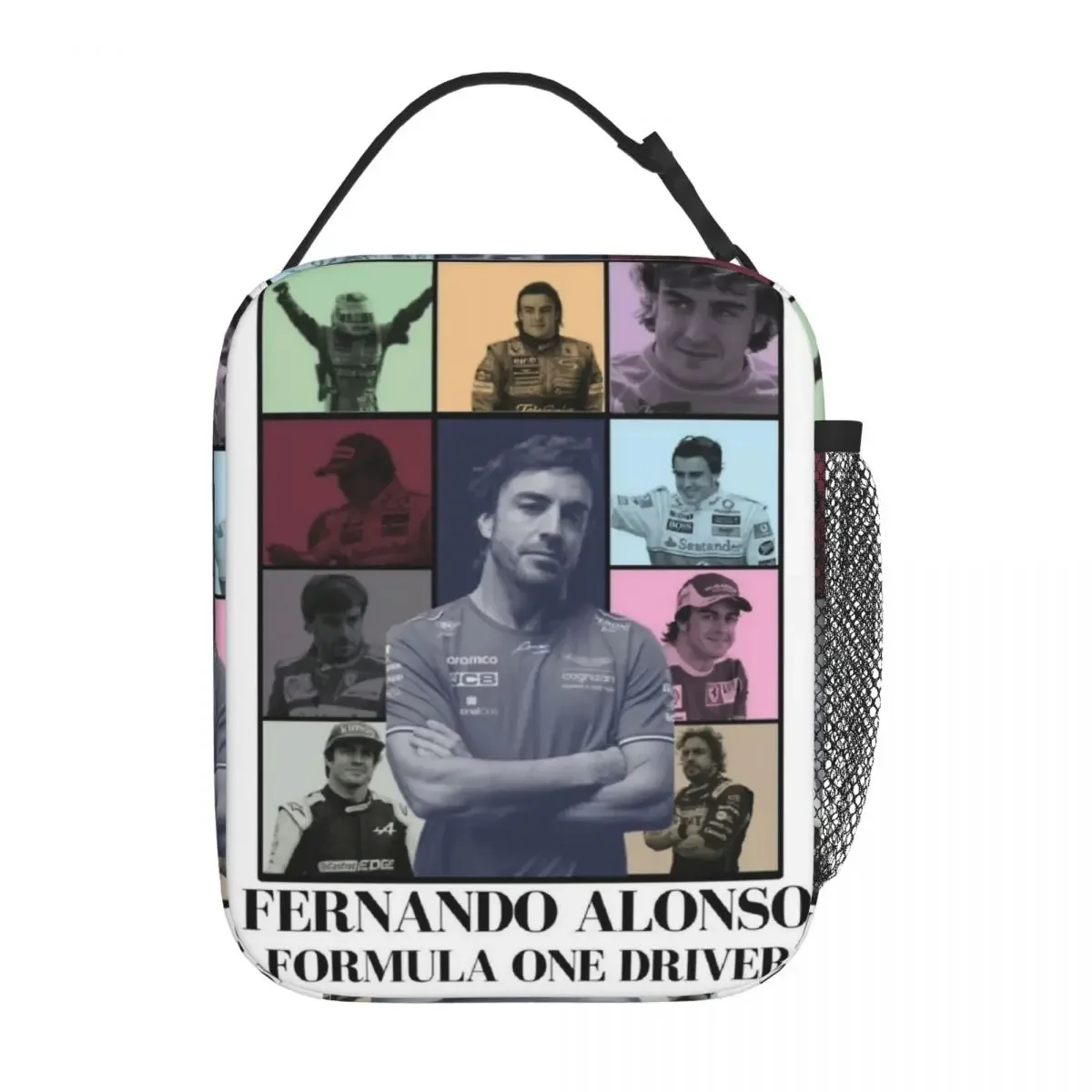 Fernando Alonso Driver Product Insulated Lunch Bag For Office The Eras Poster Food Box Reusable Cooler Thermal Lunch Boxes