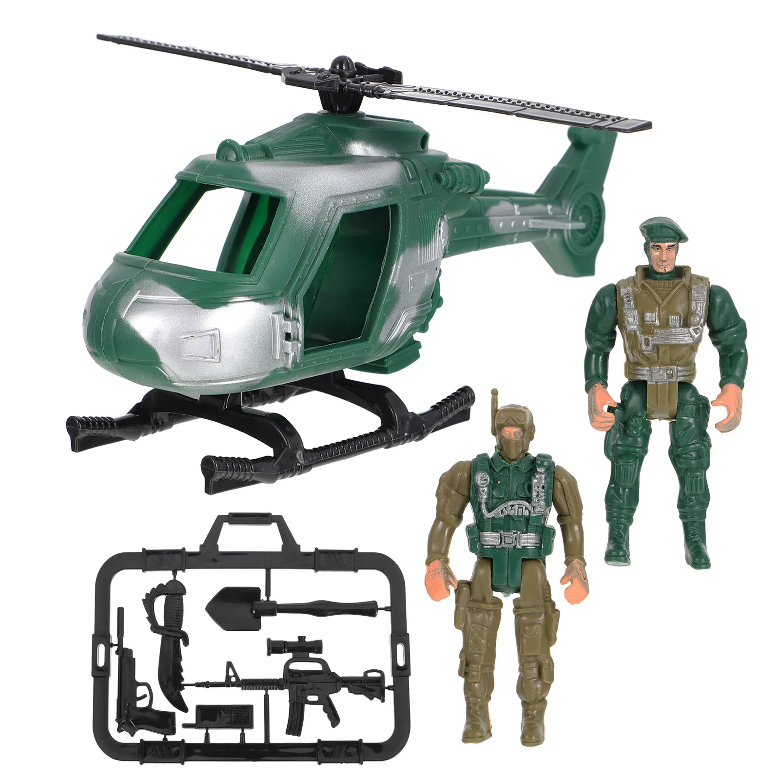 1Set Soldier Helicopter Kit Mini Plastic Kids Military Battle Playset Creative Educational Combat Playset Boys Gift view 2