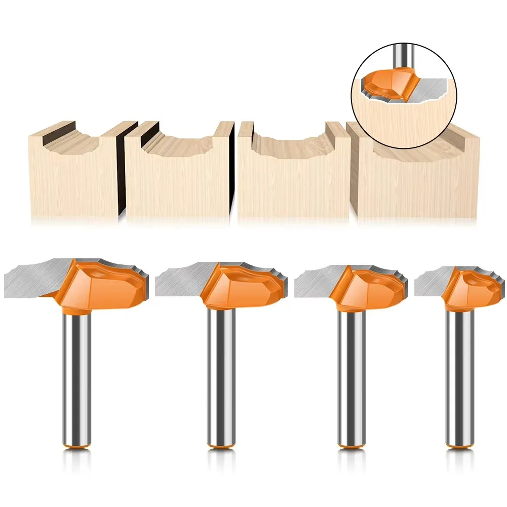 

1/4 "6 мм хвостовик двойной маленький R фреза резьба по дереву дверная рама фрезы для дерева карбид двери шкафа биты деревообработка