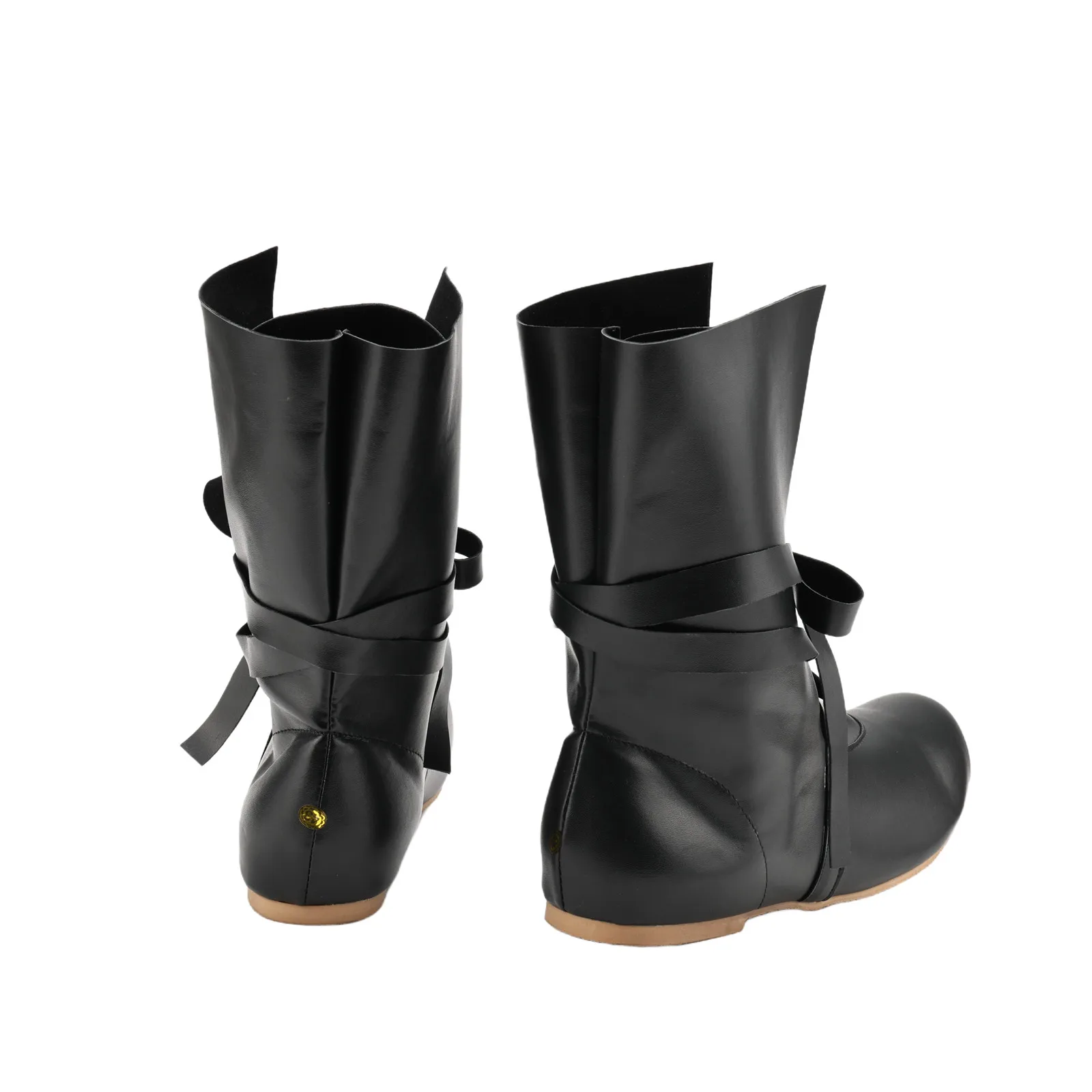Sapatos medievais masculinos botas renascentistas role play cosplay botas rendas até palco do vintage pirata viking sapatos de couro festa de halloween