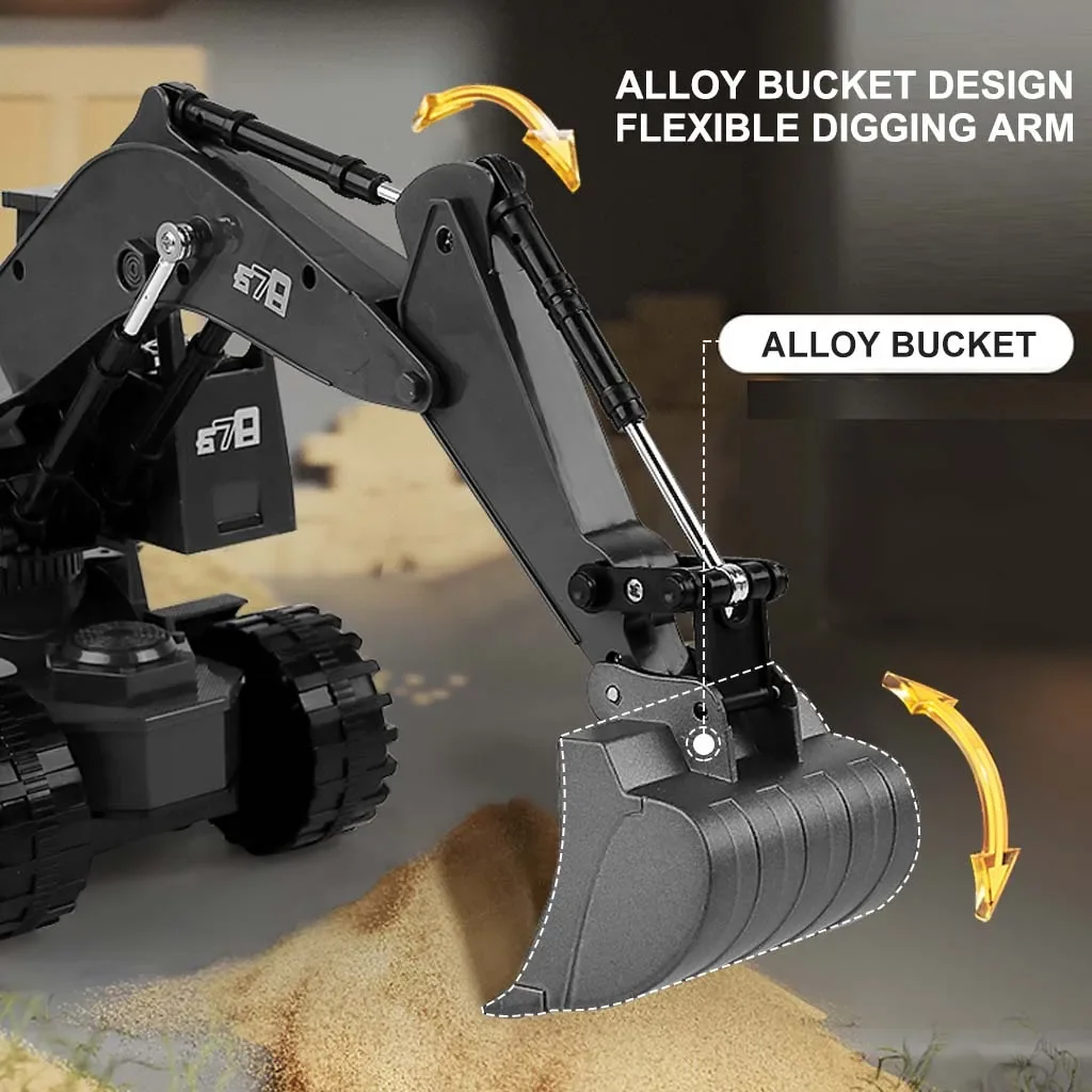 1/20 5CH مركبة يتم التحكم بها عن بُعد التحكم عن بعد المعادن رئيس حفارة رافعة جرار شاحنة لودر أطفال بالريموت كنترول نموذج الصبي لعبة طفل هدايا عيد الميلاد