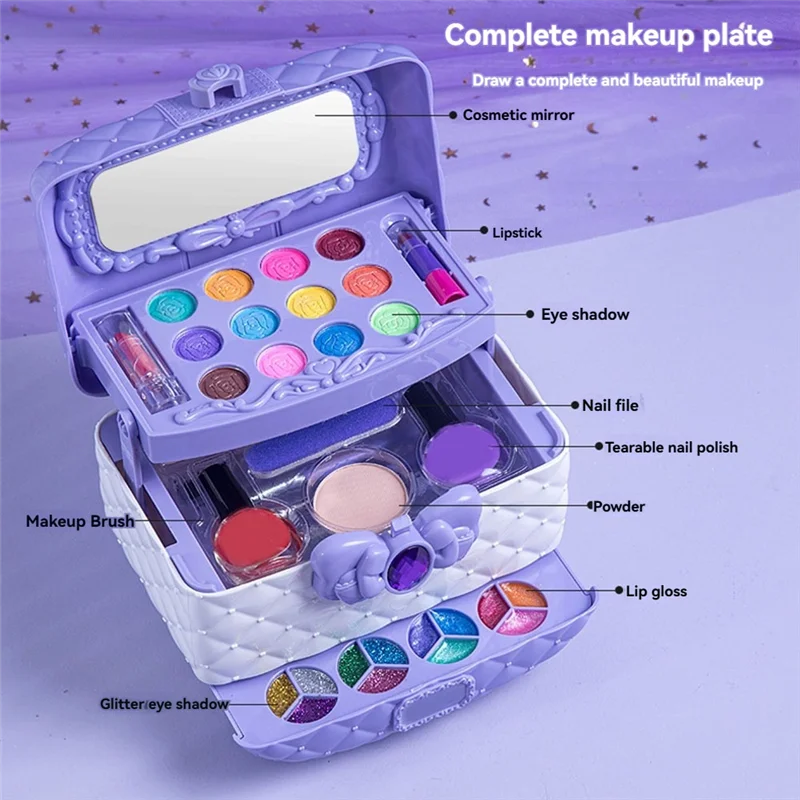 HIM-Princess Cosmetic Toy Set Safe Cosmetic Toy For Girl Non-Toxic Beauty Set Washable Fashion Makeup Toy Birthday Gift
