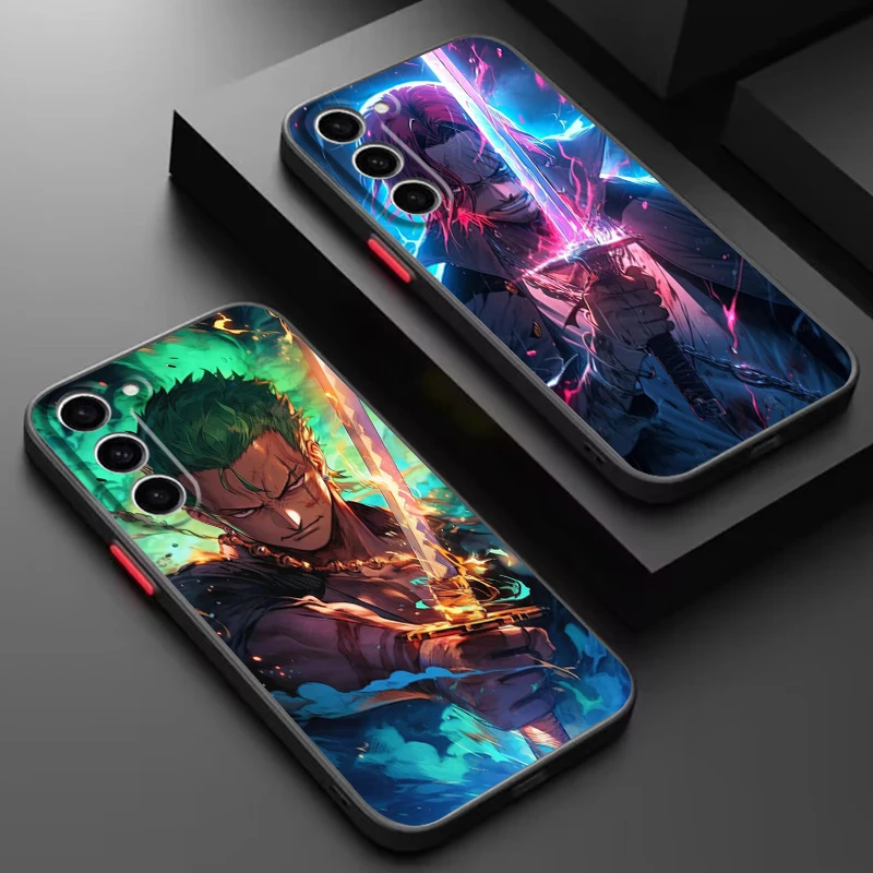 

Trend One Piece Cool Zoro Frosted Translucent For Samsung Galaxy S24 S23 S22 S21 S20 FE S10 S9 S8 Plus Ultra Pro 5G Back