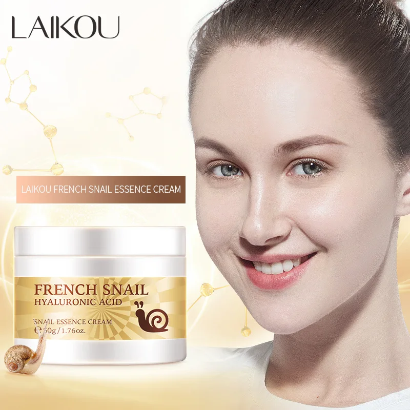 3PCS 50g LAIKOU Snail Face Cream Moisturizing Refreshing Cream Collagen Nourishing Serum Day Cream Improve Cracked Face Cream