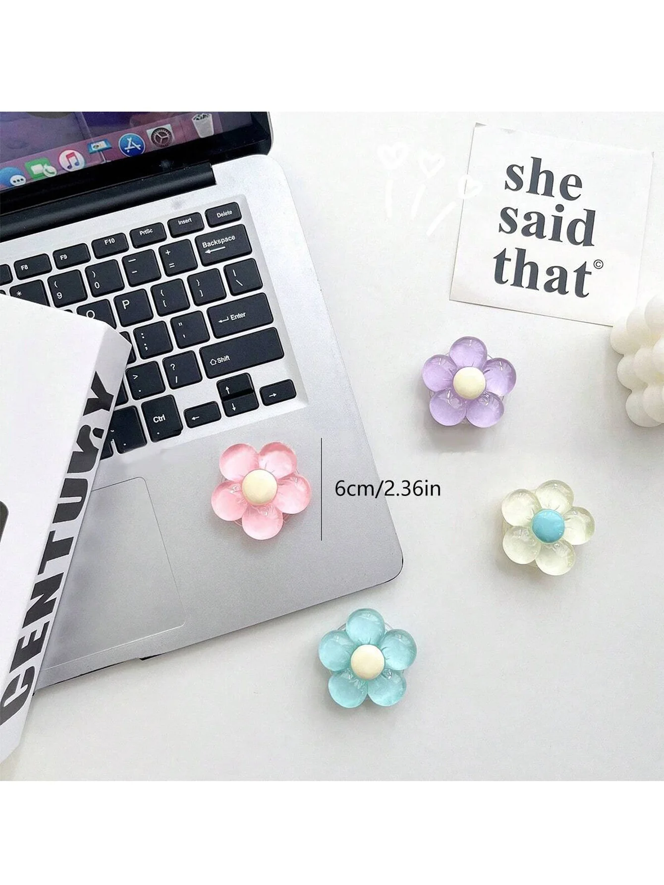 Transparent Crystal Airbag Stand, Small Fresh Flower Retractable Portable Desktop Stand, 1 Piece