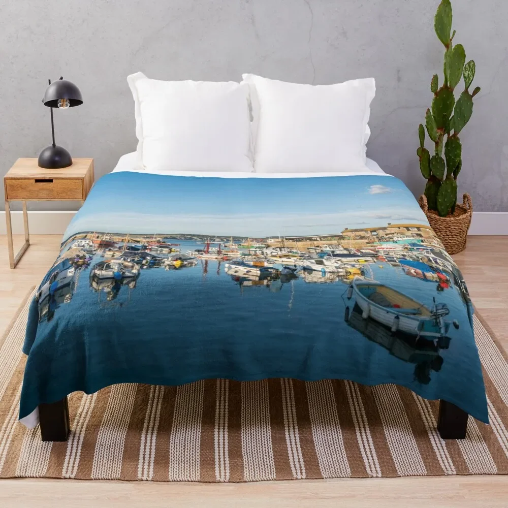 

Lyme Regis Harbour Throw Blanket Elegant Warm Throw Blanket for Hotel Home