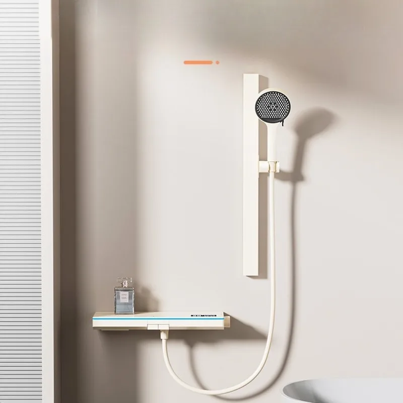 Topless Spray Cream Wind Shower Head Set for Hotel Engineering, Small Apartment, Simple Shower Head, Intelligent Digital Display