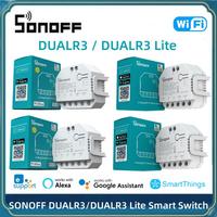 SONOFF 2-Gang Switch DUAL R3/DUAL R3 Lite WiFi MINI Switch With Power Metering Dual Relay Module Control Via Alexa Google Home