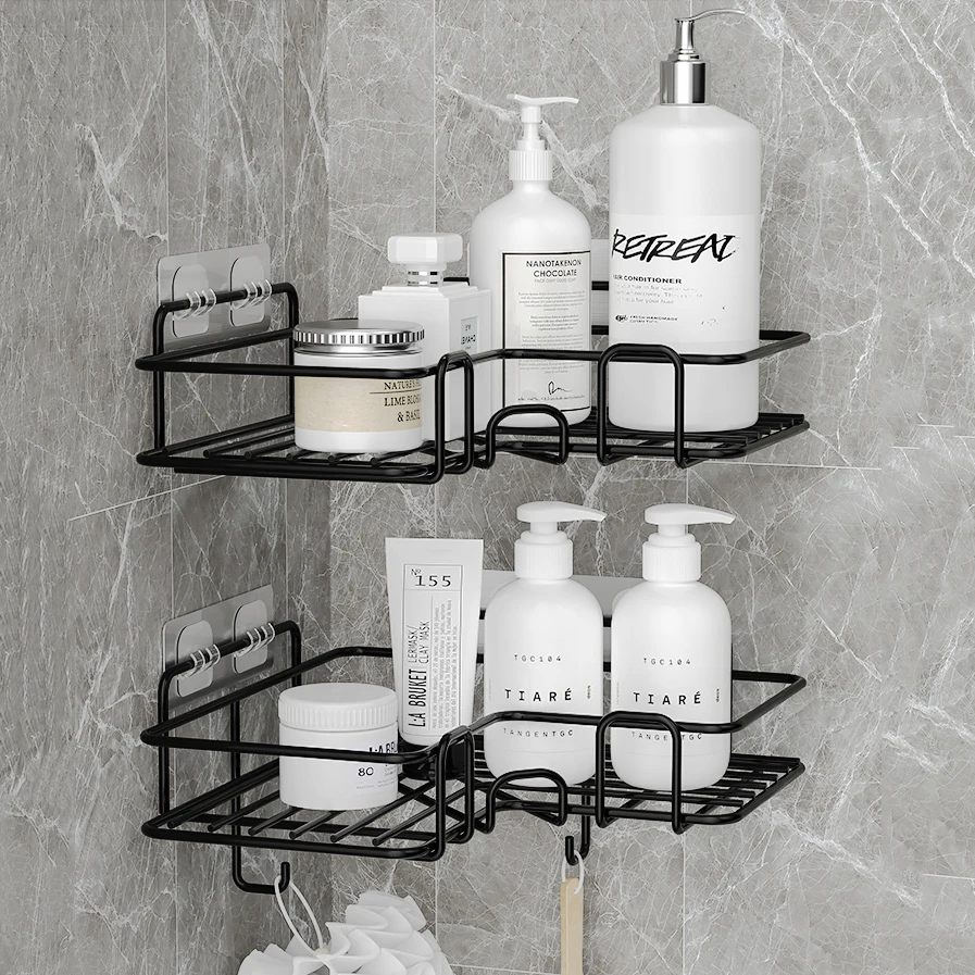 High Quality Accessories Basket Shelves  Bathroom Storage Organizer No Drilling Wall Mount Corner Shower Caddy Shelf