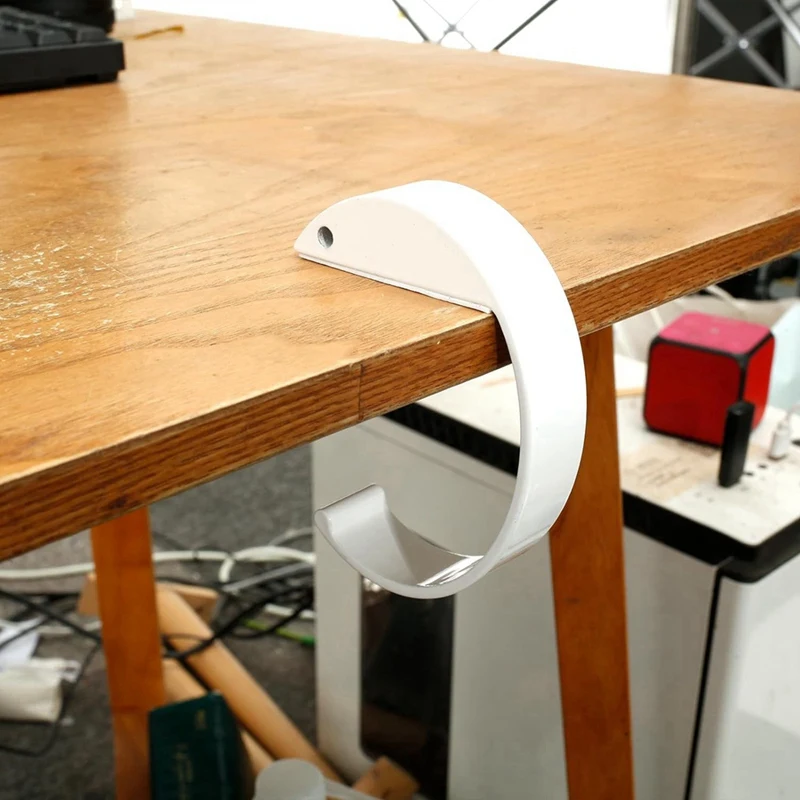 Abwr-dompet kait untuk meja, 4 buah gaya C tas paduan aluminium gantungan tas meja dompet meja Anti selip di bawah meja kait ransel