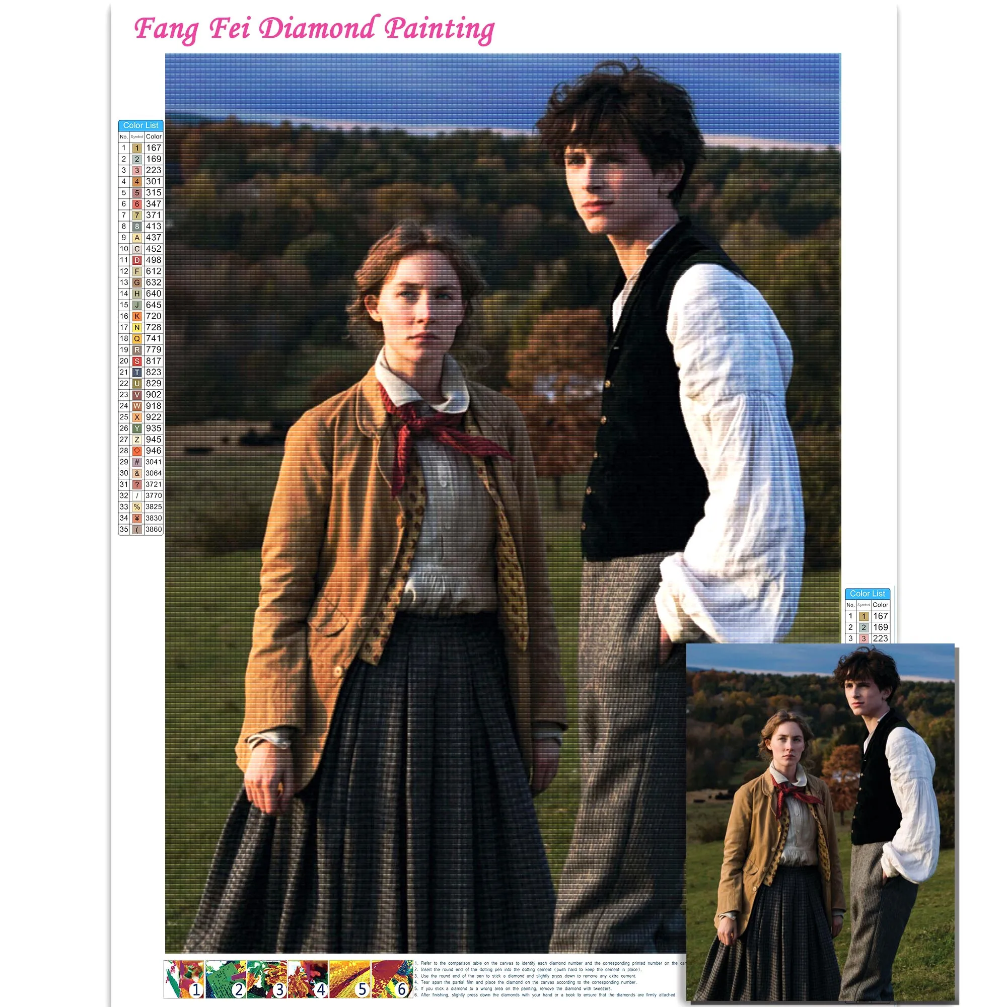 المرأة الصغيرة فيلم الماس اللوحة فيلم الممثل Saoirse رونان إيما واتسون عبر عدة خياطة التطريز صورة فسيفساء ديكور المنزل