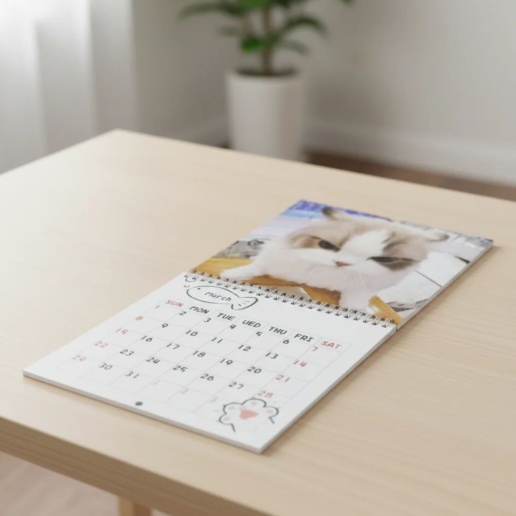 

Один месяц, чтобы просмотр на 2026 Календарь для кошек Планировщик заметок Расписание Ежемесячный и ежедневник Очаровательная шляпа с глазом лягушки Ежемесячный календарь для кошек