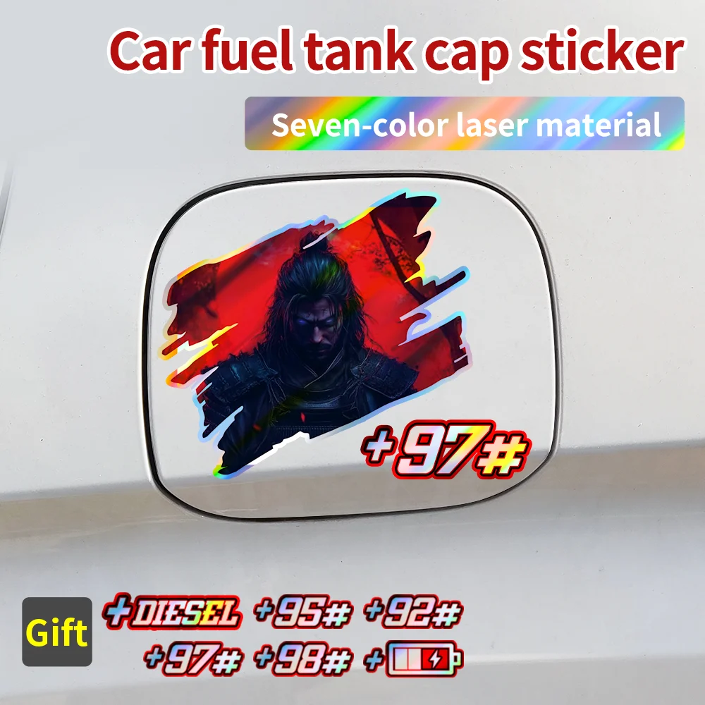

Samurai JDM Car Laser Fuel Number Stickers Waterproof Vinyl Auto Fuel Tank Cap Stickers Diesel and Gasoline Decal Accessories