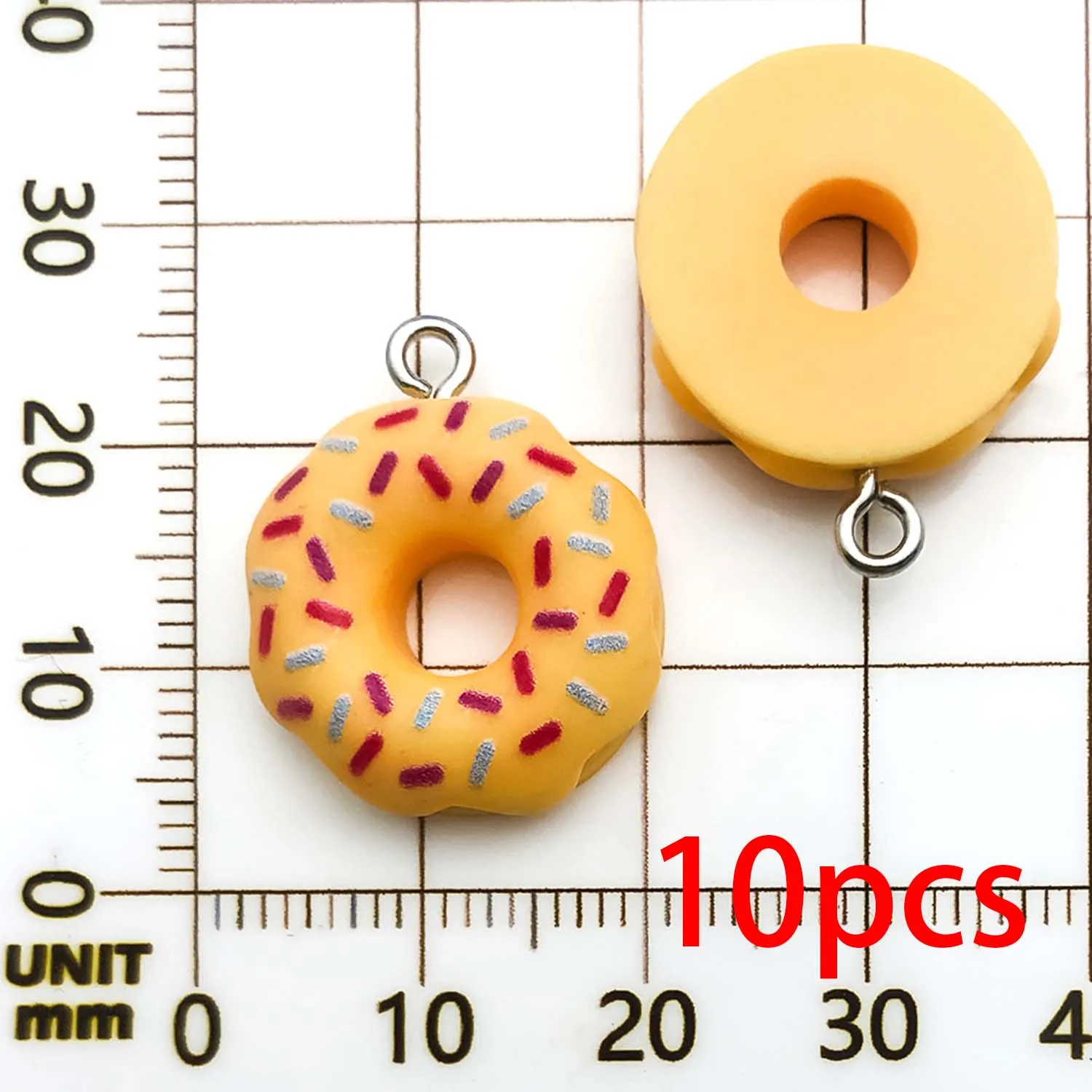 10/12 Stuks 18*21 Mm Kleurrijke Voedsel Donuts Ontwerp Charms 3D Hars Hangers Voor Diy Armband Ketting Sieraden maken Accessoires