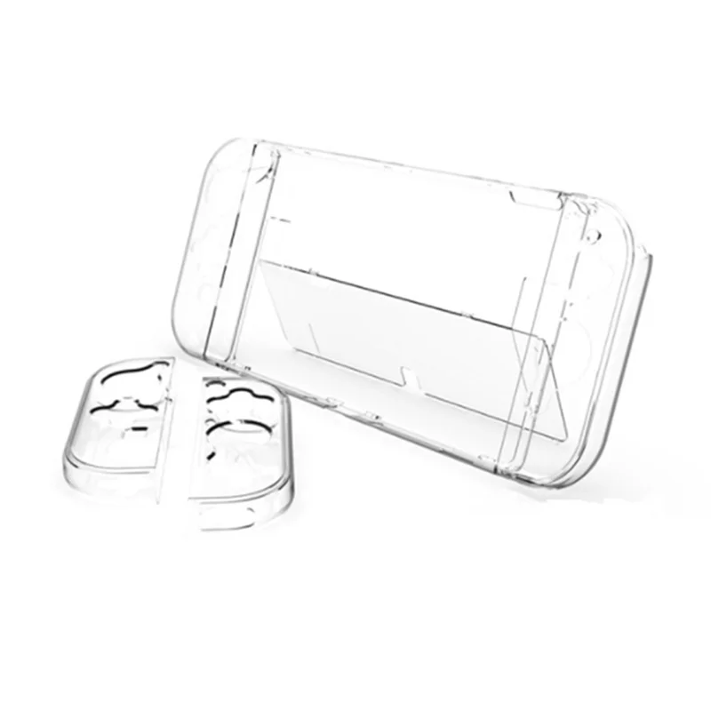 Case Dockable for Nintendo Switch OLED Model,Clear PC Protective Case Cover with Thumb Cap for Joy-Con Switch OLED