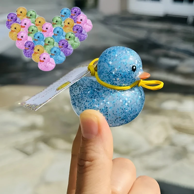 5cm Glitter Rubber Ducks Bathroom Bath Toy Car Ornaments Duck Decorations Children Birthday Gifts Party Favors view 4