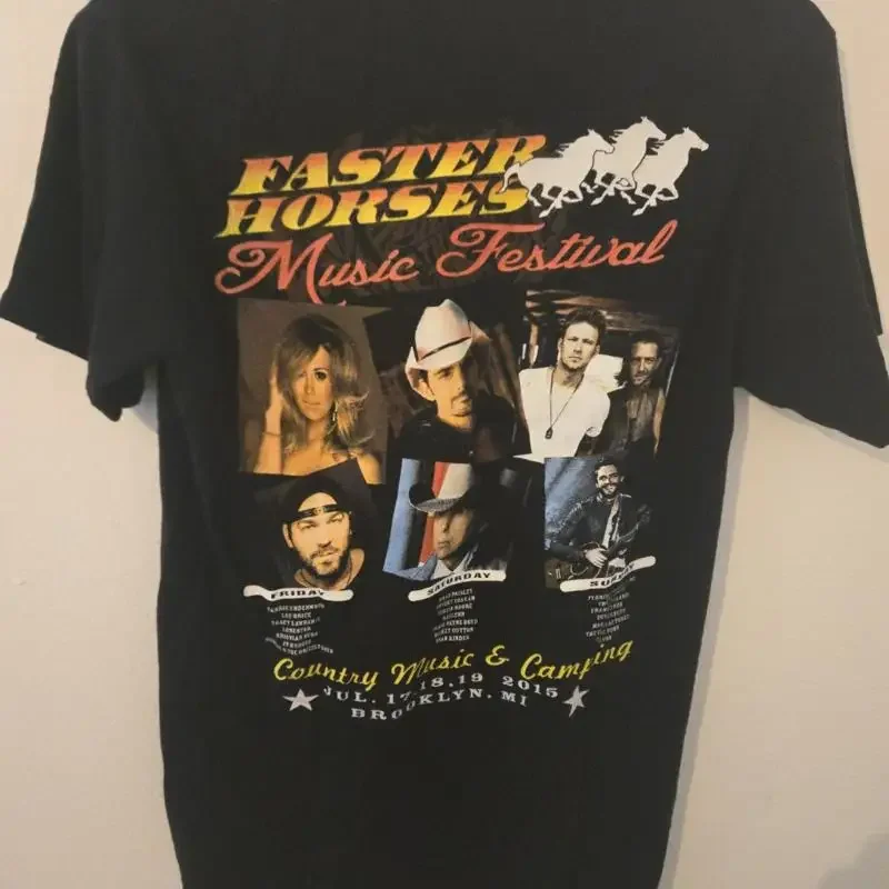 Faster Horses Festival T Shirt Brad Paisley Carrie Underwood Tour Mens Small