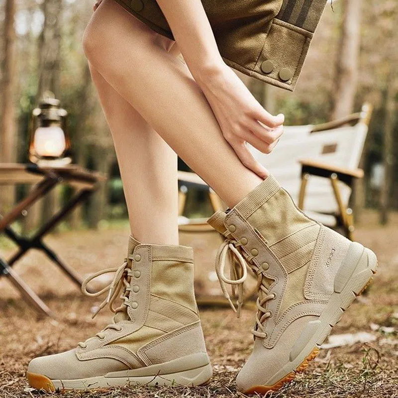 Men's Winter Outdoor Camping Hiking Shoes Tactical Hiking Boots,Shock Absorbing Anti-slip Desert Boots,Mountaineering Shoes