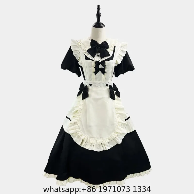 Color Cosplayer Black Lolita Anime Cosplay Costume Carnival Comic Exhibition Dress Women Suit Vintage European Maid Clothing