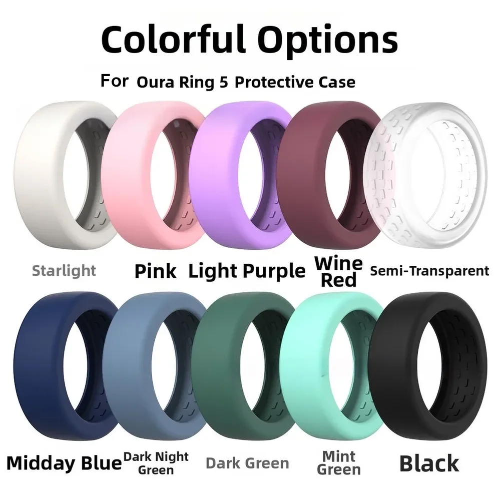 4pcs Colorful Silicone For Oura Ring 5 Covers Lightweight Protection Soft Anti-Scratch Protective Case For Daily Wear