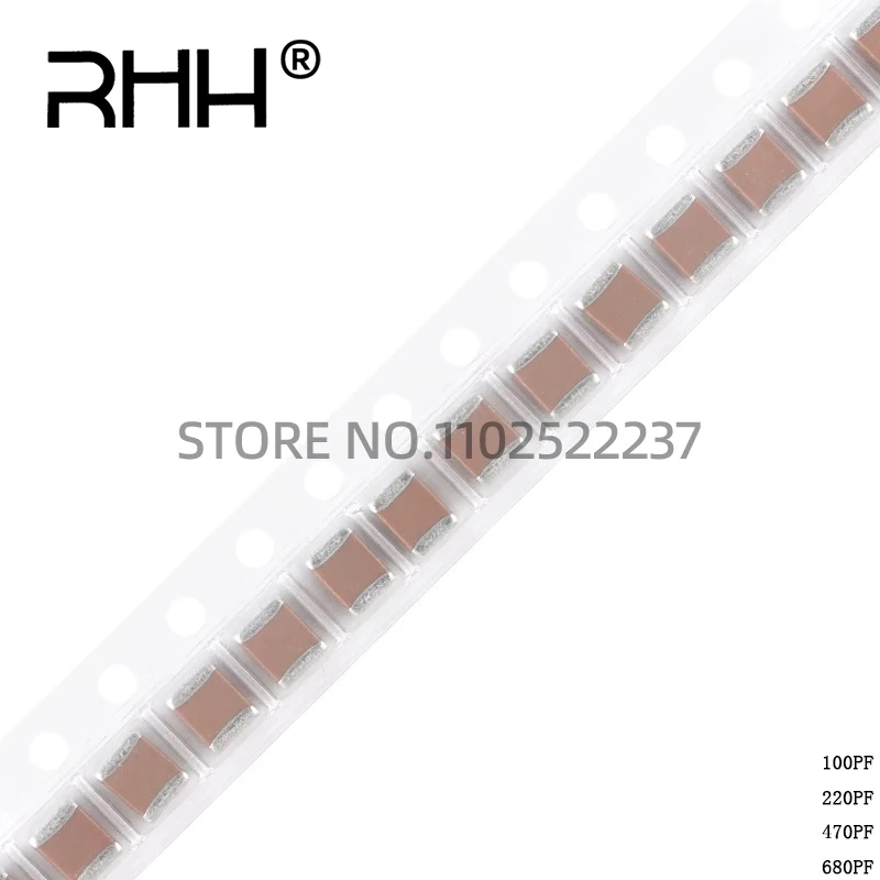 Smdセラミックコンデンサ、チップ、1210、100pf、220pf、330pf、470、680p、2kv、5% 、cog、npo、50個