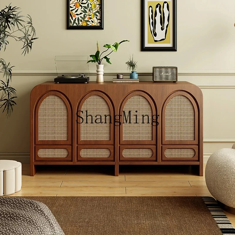 FG simple small apartment household rattan living  balcony storage classification decorative storage tea cabinet