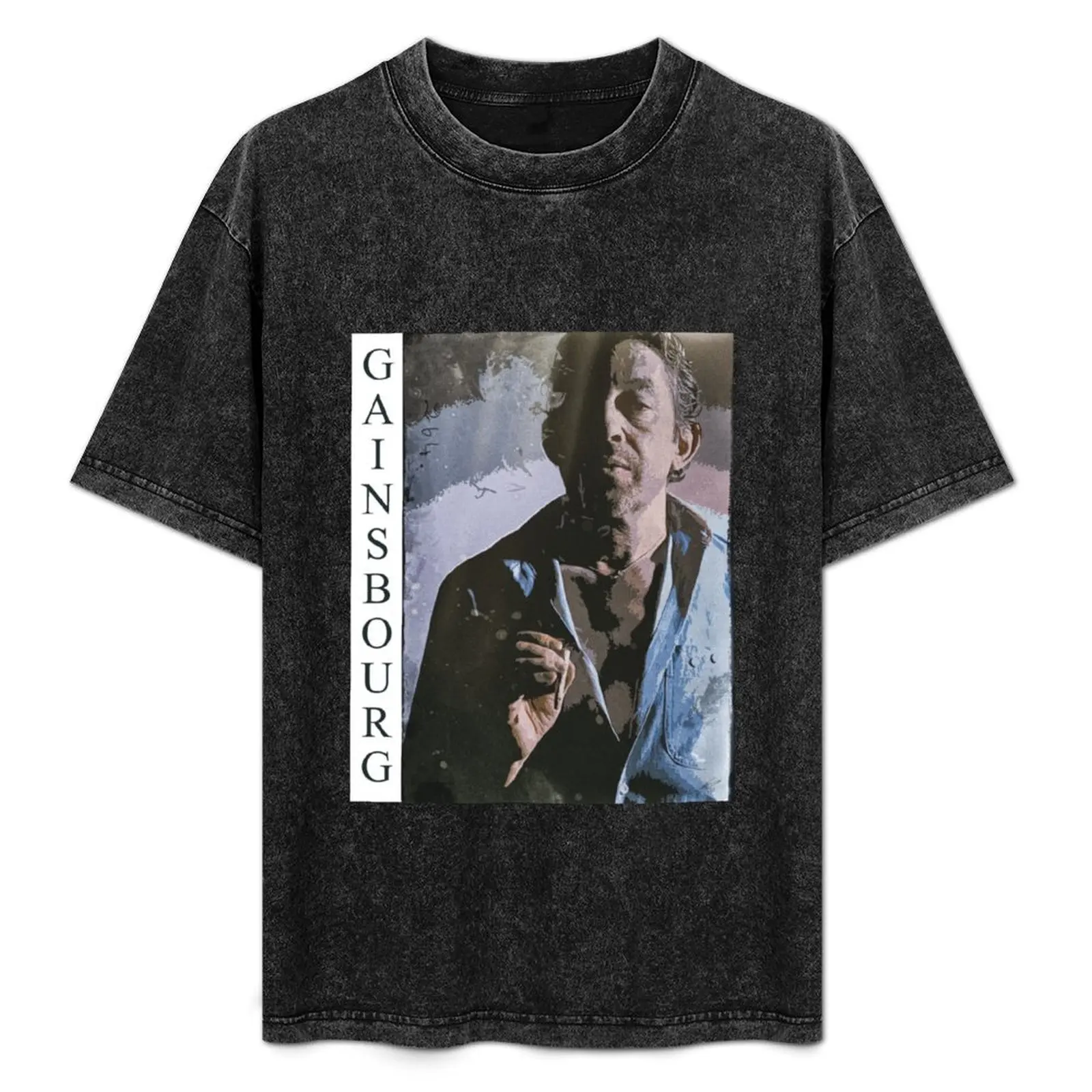 

Serge Gainsbourg art portrait T-Shirt Large Size Loose Casual Tee