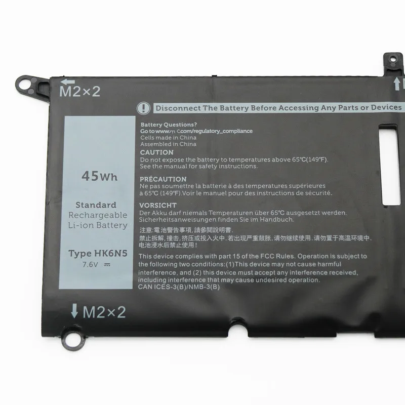 

Original quality for 7.6V 6500mAh 52Wh 0H754V DXGH8 Battery for 13 9370 FHD I5 Series